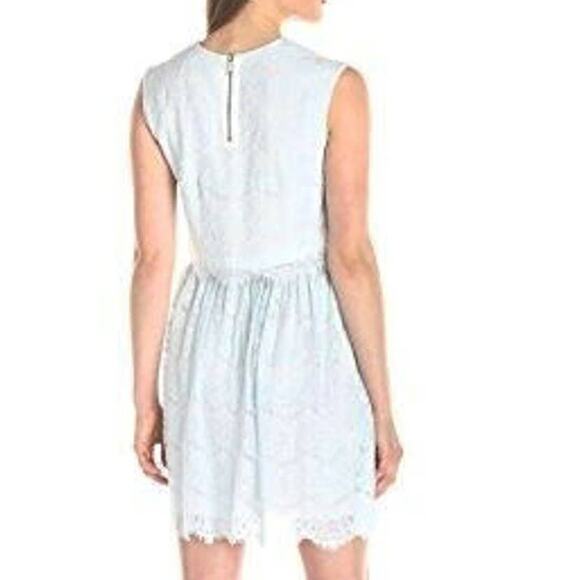 NEW Lark & Ro Womens ICE BLUE SCALLOP LACE Sleeveless 2PC SKIRT TOP Dress SZ 12 - Picture 2 of 8